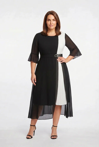 Vestido de gasa midi talla grande