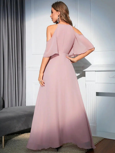 Vestido Fiesta Largo Matrimonio Graduación Gala Ep 420 Rosa M