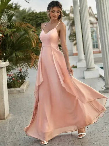 Vestido Fiesta Largo Dama De Honor Graduación Ep 434