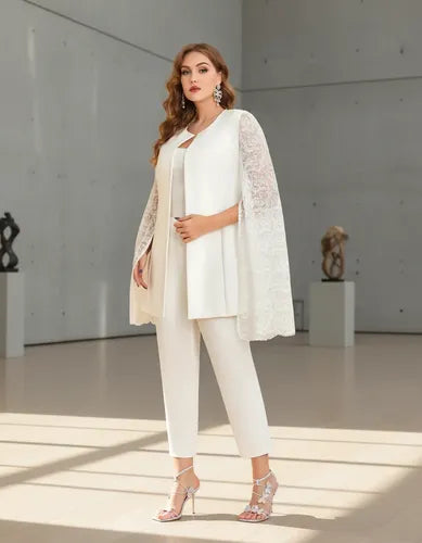 Conjunto 2 Piezas Pantalón Blazer Talla Grande Entero Vg 208 Blanco L
