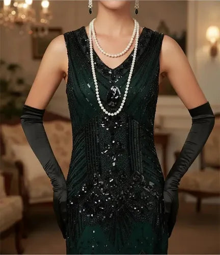 Vestido vintage años 20 midi recto