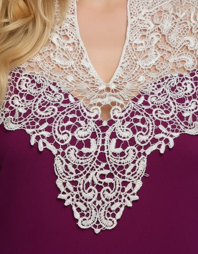 Vestido Burdeo  Y Purpura Tallas Grande Va 66
