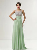 Vestido Largo Verde Claro Gasa  Modelo Gk 04 Verde Claro 8