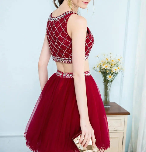 Vestidos Fiesta Crop Top Falda Graduación  Ep 301