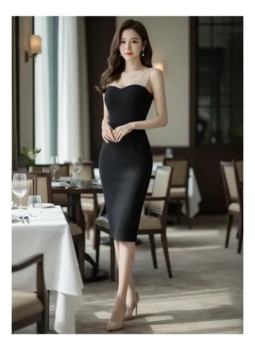 Vestido Bodycon Coctel Fiesta Negro Hq 30 Negro L
