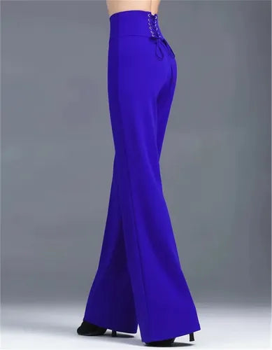 Pantalones De Baile Latino Para Mujer, De Pierna Ancha Pt 13