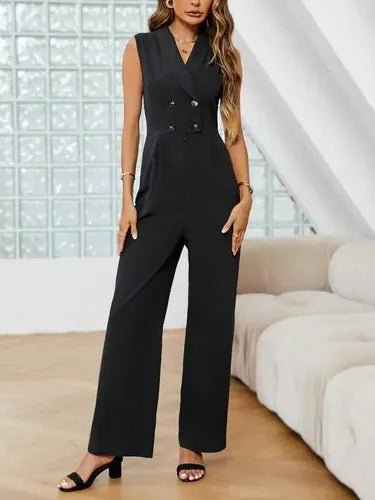 Entero Jumpsuit Mono Pierna Ancha El 190 Negro M