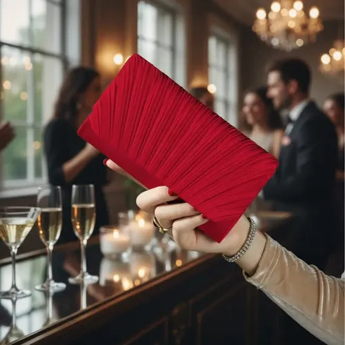 Cartera clutch multicolor con brillos, de mano, para fiesta