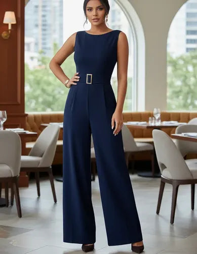 Jumpsuit Largo Azul Marino - vista 36