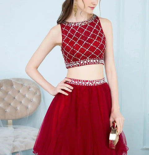 Vestidos Fiesta Crop Top Falda Graduación  Ep 301