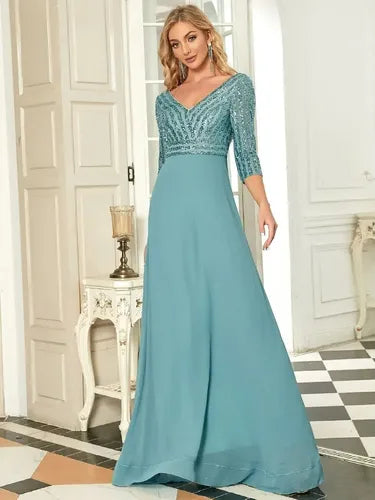 Vestido Fiesta Largo Matrimonio Talla Grande Ep 172
