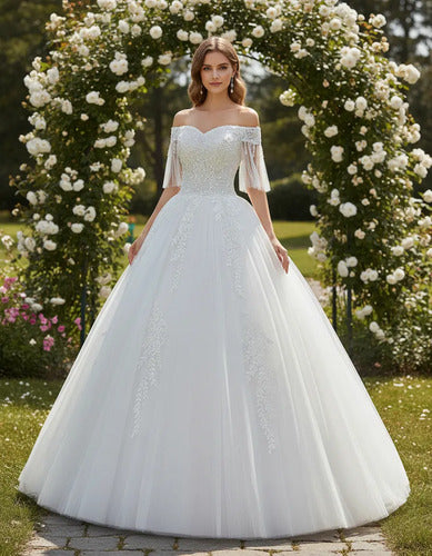 Vestido De Novia Marfil Ivory Princesa Nf 03