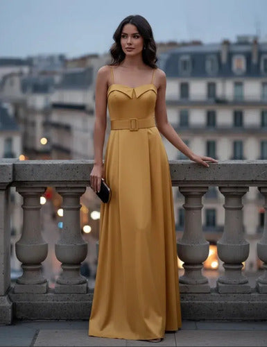 Vestido De Fiesta Largo Graduación Con Cinturón Td 30