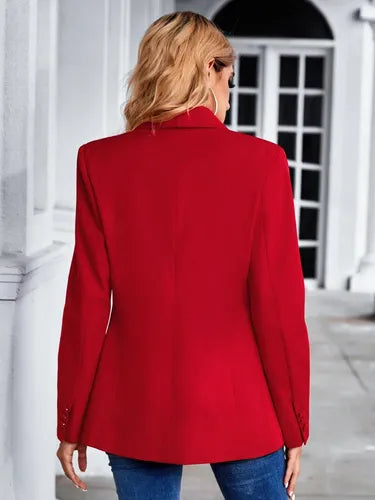 Bolero Blazer Tapado Fiesta Cuello Esmoquin Bb 21 Rojo S