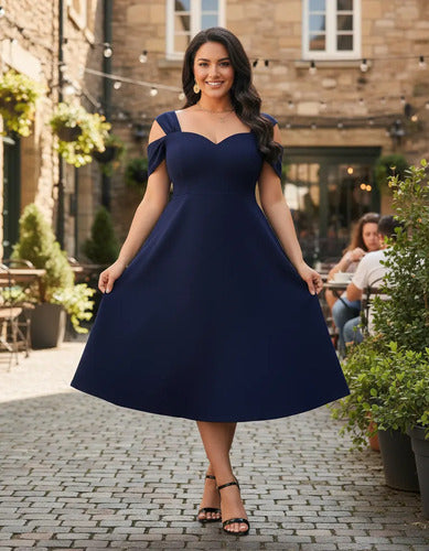 Vestido Mujer Talla Grande Acampanado Vg 158