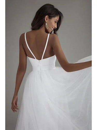 Vestido De Novia Playa Encaje Y Tul Ns 03