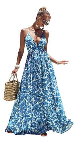 Vestido Hombros Descubiertos Estampado Floral  Vd 97
