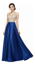 Vestido largo de fiesta en satín halter