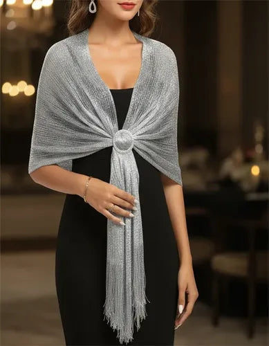 Envoltura Brillante Flecos Bolero Tapado Chal Fiesta Bb 22