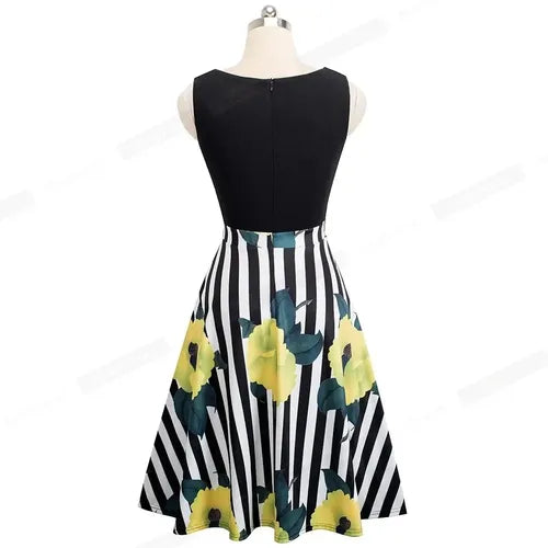 Vestido Estampado Floral Acampanado Va 460