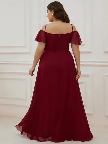Vestido Fiesta Largo Talla Grande Hombros Descubierto Ep 198