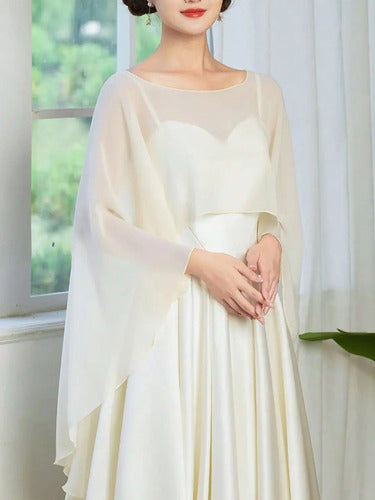 Bolero Capa Novia Gasa Chal Tapado Fiesta Bb 03