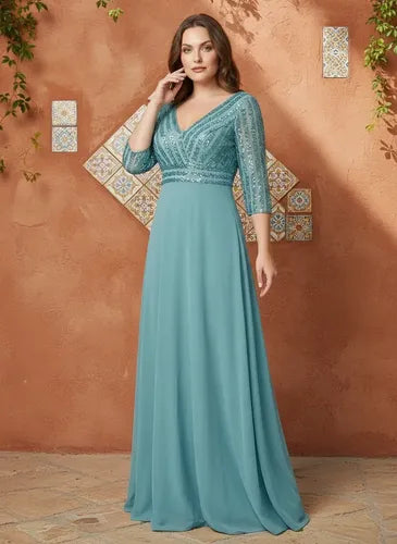 Vestido evasé largo al tobillo talla grande