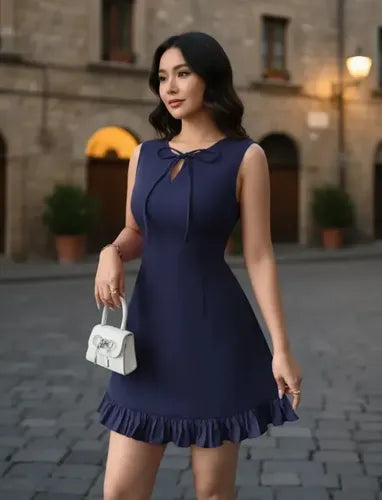 Vestido Corto Mujer Elegante Fiesta Delpilar Hq 01