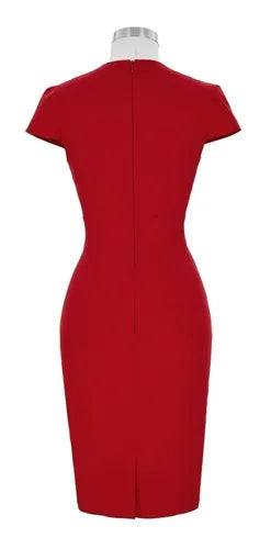 Vestido Rojo Azul Negro Bodycon Fiesta Manguita Va 251