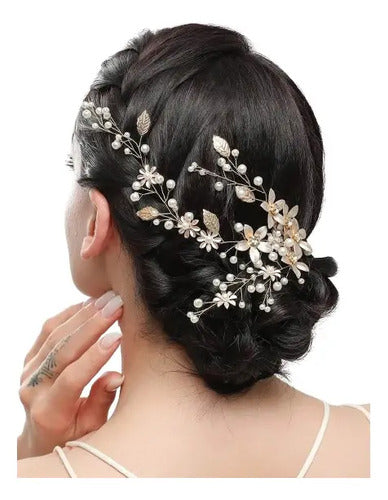 Accesorio de pelo de novia · Dorado · HN 12