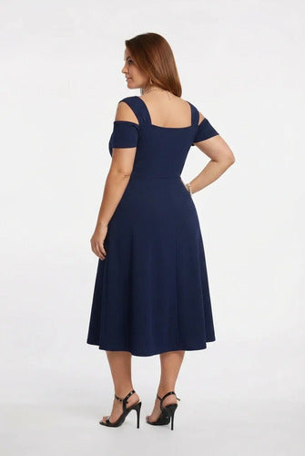 Vestido corto multicolor acampanado tirantes talla grande