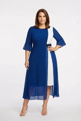 Vestido de gasa midi talla grande