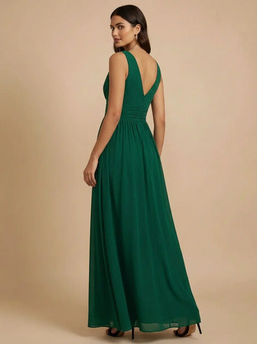 Vestido de gasa largo hombros descubiertos