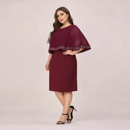Vestido Talla Grande Burdeo Vg 75