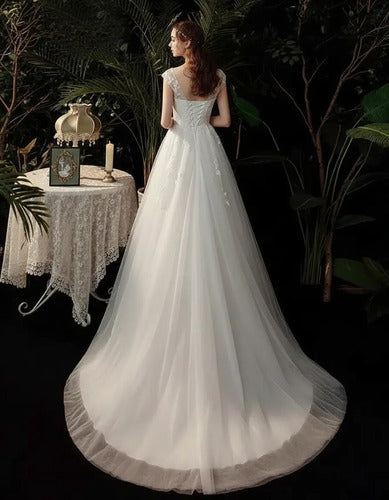 Vestido De Novia Floral Lentejuelas Nf 08