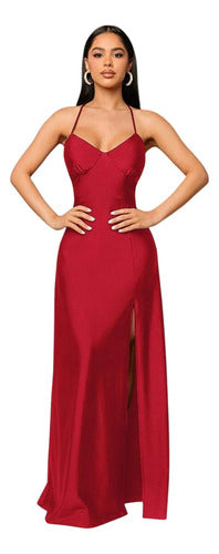 Vestido Dama De Honor Espalda Descubierta Fiesta Va 624