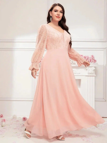 Vestido Fiesta Largo Matrimonio Talla Grande Ep 431