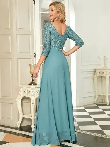 Vestido Fiesta Largo Matrimonio Talla Grande Ep 172