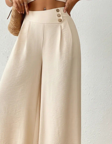 Pantalon Mujer Cintura Alta Pierna Ancha Pt 18