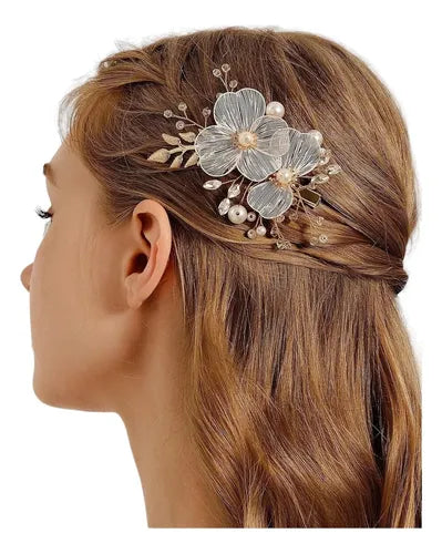 Accesorio de pelo de novia · Dorado