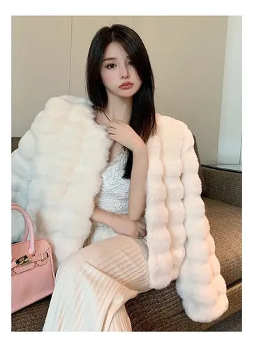 Elegante  Chaqueta Capa Bolero Piel Fiesta Bb 12