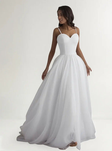 Vestido De Novia Escote Corazón 3 Capas De Tul Ns 01