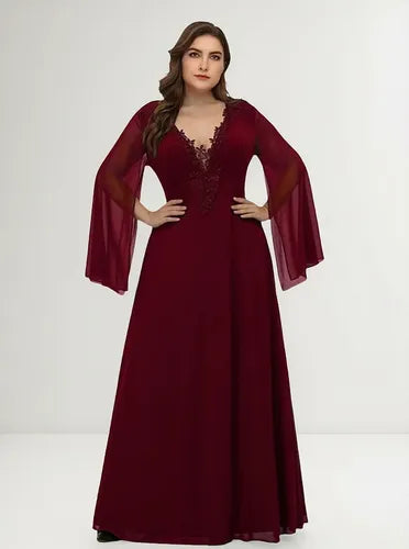 Vestido Fiesta Largo Matrimonio Talla Grande Ep 184