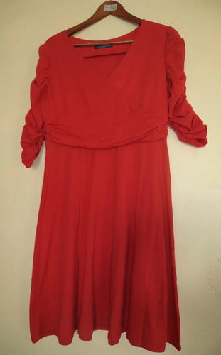 Vestido Rojo Con Mangas Vg 07 Rojo Xl