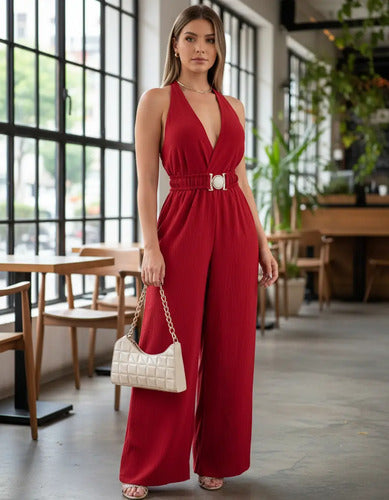 Entero Jumpsuit Mono Fiesta Con Cinturón El 225