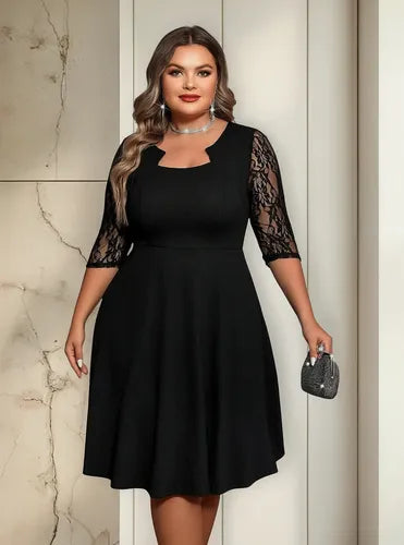Vestido Talla Grande Acampanado Vg 155