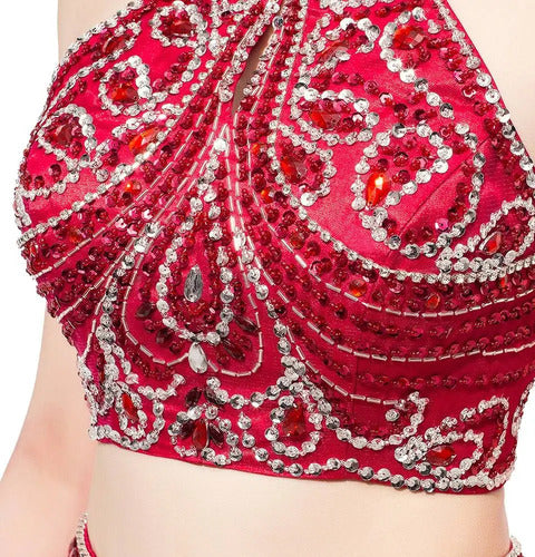 Vestido Graduació Crop Top Falda Rojo Azul Ep 300