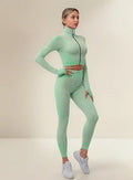 Conjunto 3 Piezas Traje De Yoga Sin Costura Ropa Deportiva