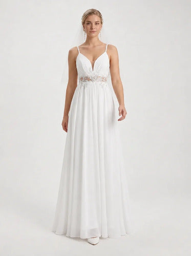 Vestido de novia princesa de gasa forrada