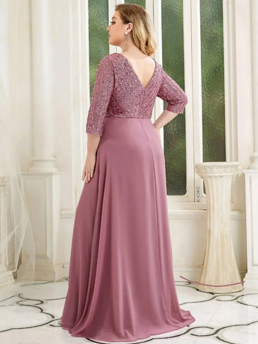 Vestido Fiesta Largo Matrimonio Talla Grande Ep 172